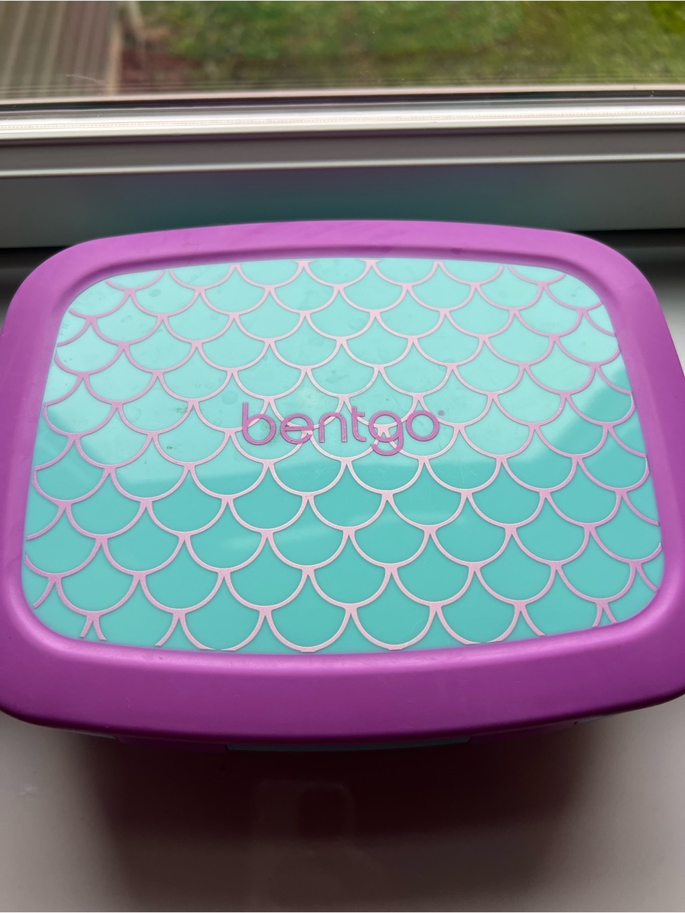 Purple & Aqua Lunch Box - Mermaid Scale Design